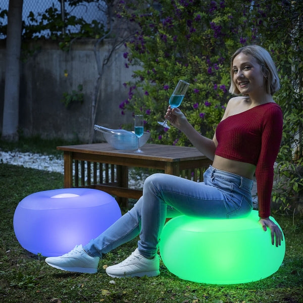 Asiento hinchable con luz LED multicolor InnovaGoods